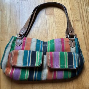 Relic Color striped shoulder bag